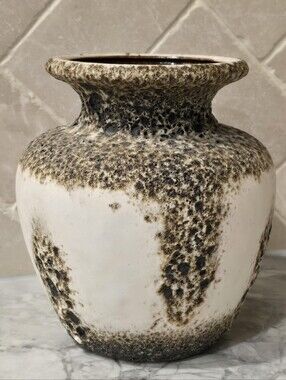 Mid Century Modern Scheurich Fat Lava West German Art Pottery Vase Brown Pot